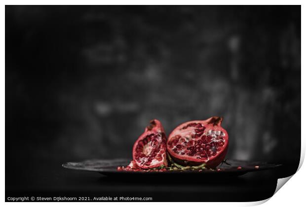 Pomegranate Still Life Print by Steven Dijkshoorn