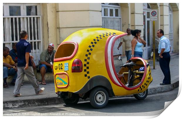 Yellow cocotaxi Print by Milton Cogheil