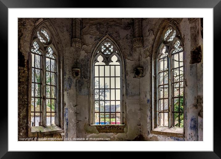 An abandoned castle with a chapel in it Framed Mounted Print by Steven Dijkshoorn