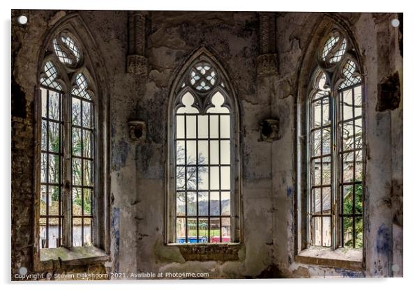 An abandoned castle with a chapel in it Acrylic by Steven Dijkshoorn