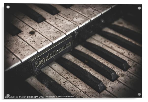 An old vintage piano Acrylic by Steven Dijkshoorn