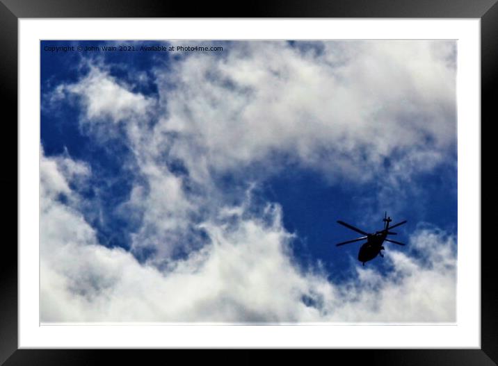 Private helicopter Framed Mounted Print by John Wain