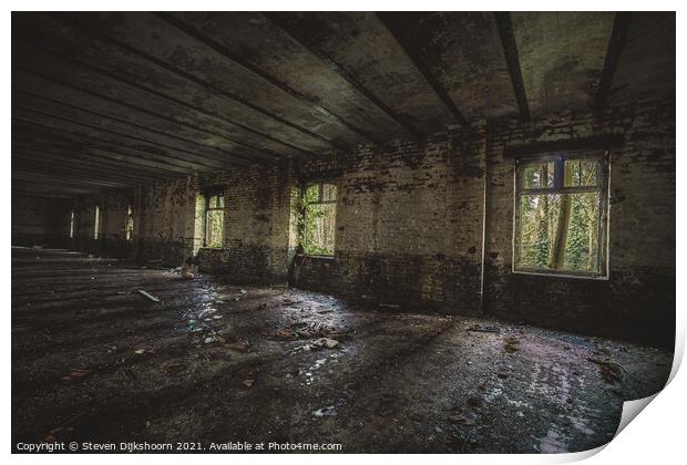 Old abandoned building in Belgium Print by Steven Dijkshoorn