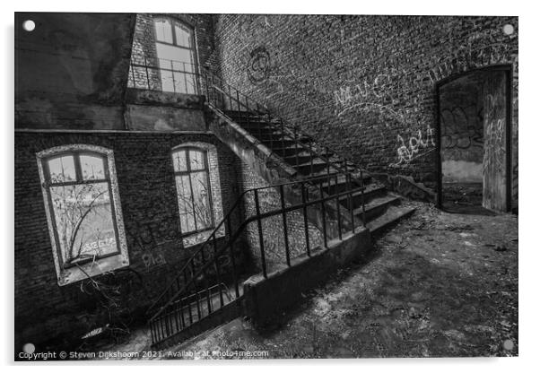 Black and white staircase Acrylic by Steven Dijkshoorn