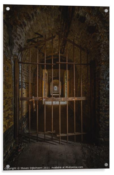 Abandoned prison door Acrylic by Steven Dijkshoorn