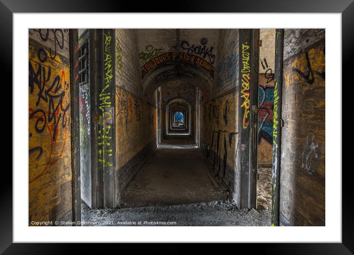 Abandoned fort in Bekgiun with a beautiful depth of field Framed Mounted Print by Steven Dijkshoorn
