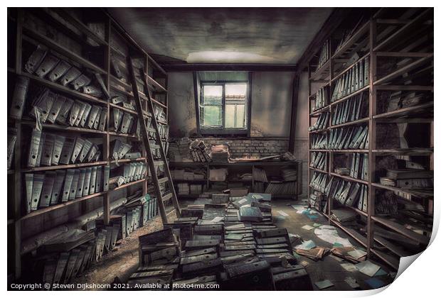 An old filing room at an abandoned company Print by Steven Dijkshoorn