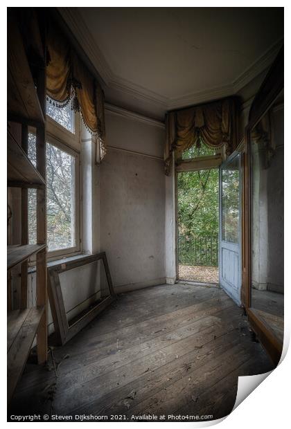 A beautiful space in an abandoned castle Print by Steven Dijkshoorn