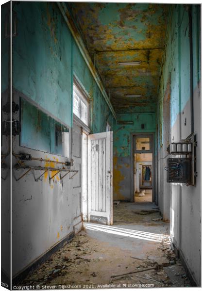 An old deserted corridor in a small house in Belgium Canvas Print by Steven Dijkshoorn