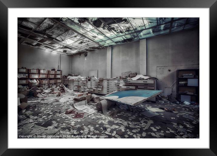 An abandoned storage room Framed Mounted Print by Steven Dijkshoorn