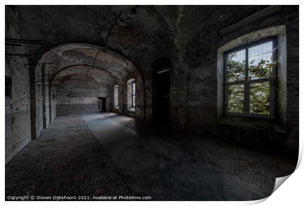 An abandoned prison in Belgium Print by Steven Dijkshoorn
