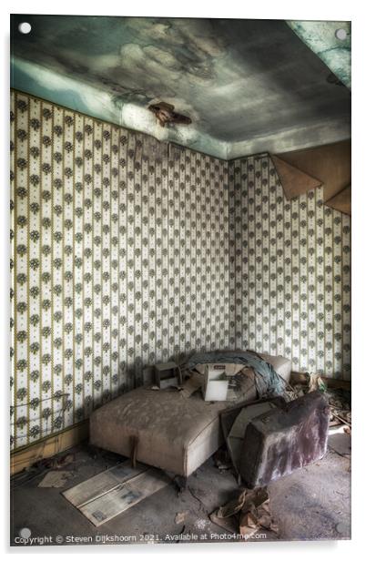 An abandoned vintage bed Acrylic by Steven Dijkshoorn