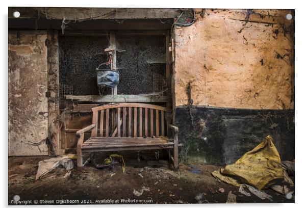A lonely chair in an abandoned room Acrylic by Steven Dijkshoorn