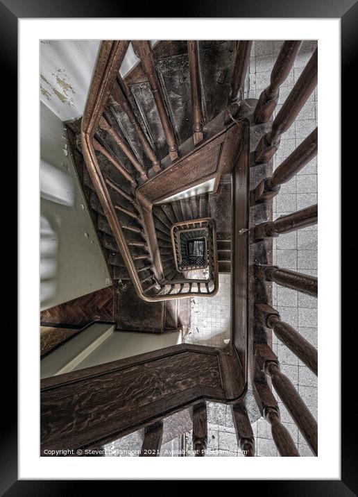 A nice wooden staircae Framed Mounted Print by Steven Dijkshoorn