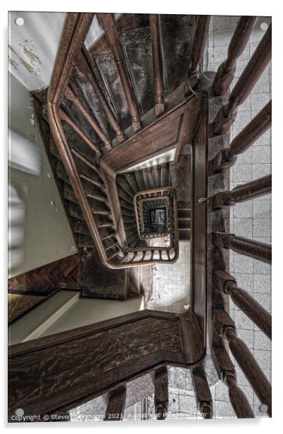 A nice wooden staircae Acrylic by Steven Dijkshoorn