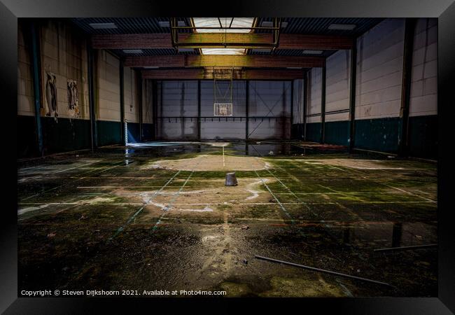 An old and abandoned basketball court Framed Print by Steven Dijkshoorn