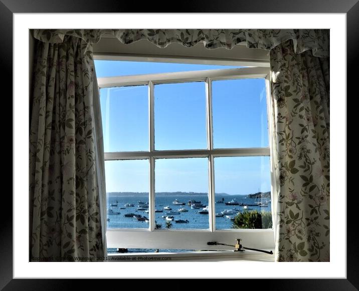 A window with a harbour view Framed Mounted Print by Peter Wiseman