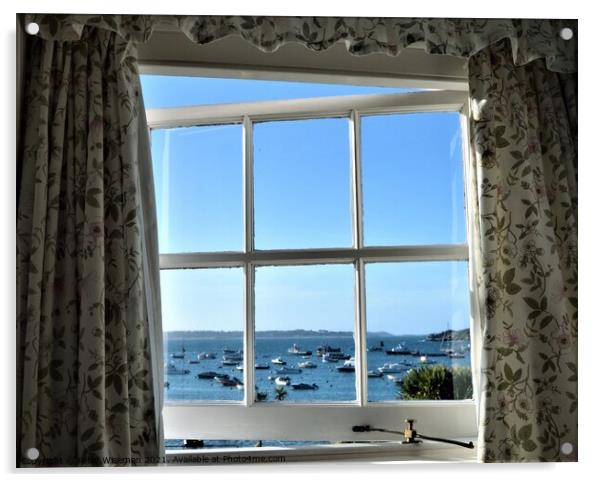 A window with a harbour view Acrylic by Peter Wiseman