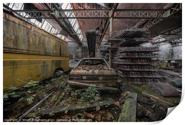 An old car in an abandoned space Print by Steven Dijkshoorn