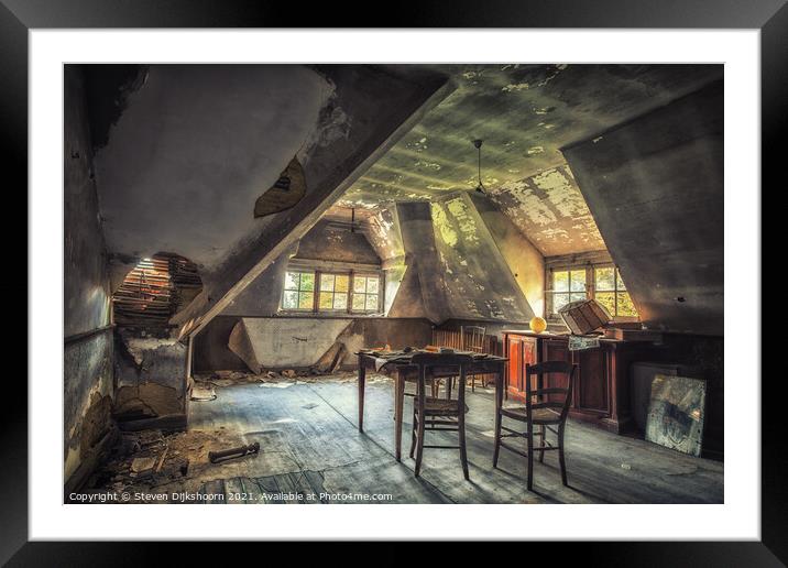 A school room at the attic Framed Mounted Print by Steven Dijkshoorn
