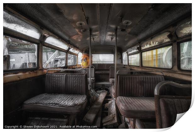 The inside of a far reaching bus Print by Steven Dijkshoorn