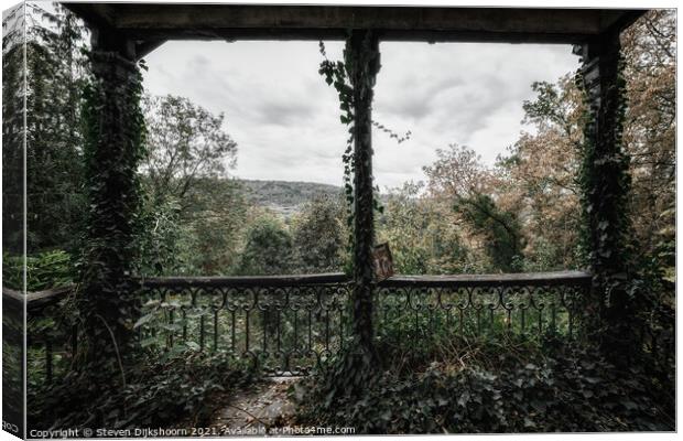 The view from a balcony in an abandoned castle Canvas Print by Steven Dijkshoorn