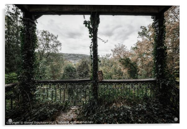The view from a balcony in an abandoned castle Acrylic by Steven Dijkshoorn