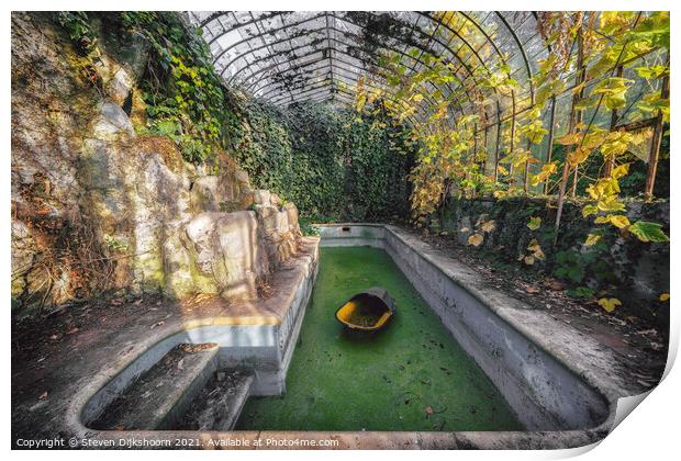 An abandoned swimming pool in Belgium Print by Steven Dijkshoorn