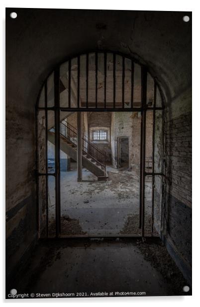 An abandoned prison Acrylic by Steven Dijkshoorn