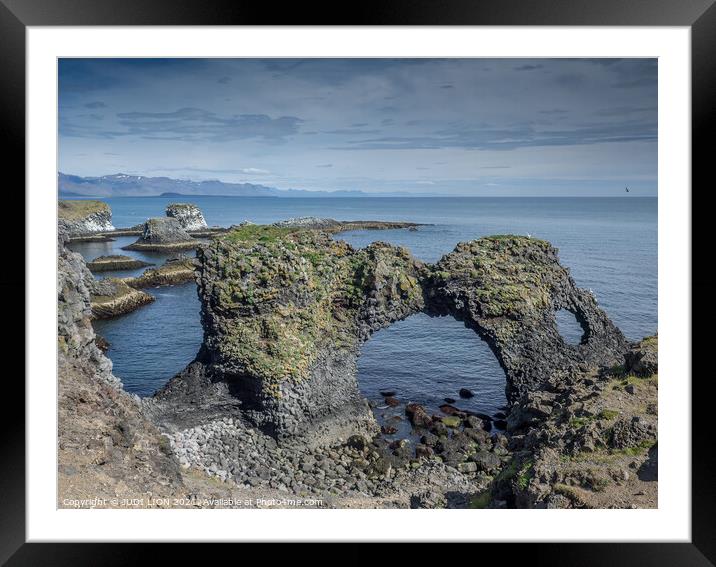 Gatklettur Arch Rock Iceland Framed Mounted Print by JUDI LION