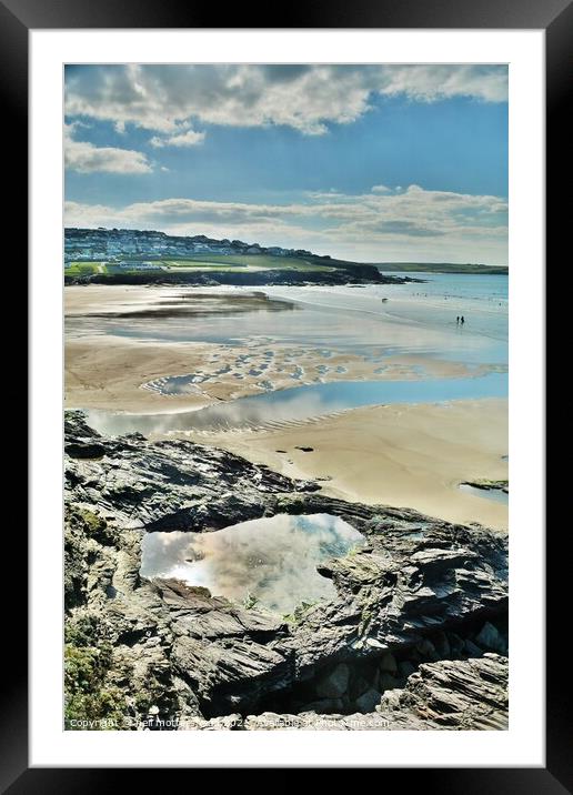 Polzeath Reflections, Cornwall. Framed Mounted Print by Neil Mottershead