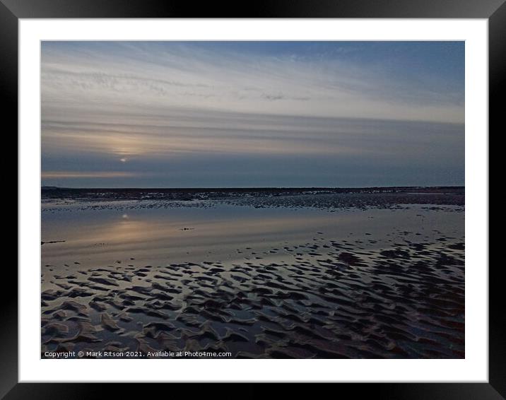Smooth and Calm Sunset Beach   Framed Mounted Print by Mark Ritson