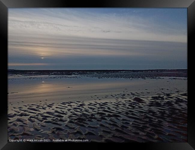 Smooth and Calm Sunset Beach   Framed Print by Mark Ritson