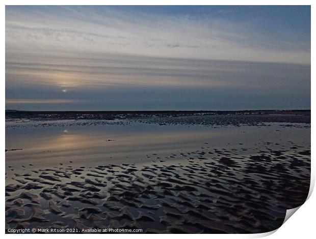 Smooth and Calm Sunset Beach   Print by Mark Ritson