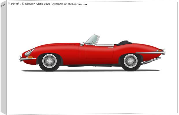 Jaguar E Type Roadster Carmen Red Canvas Print by Steve H Clark