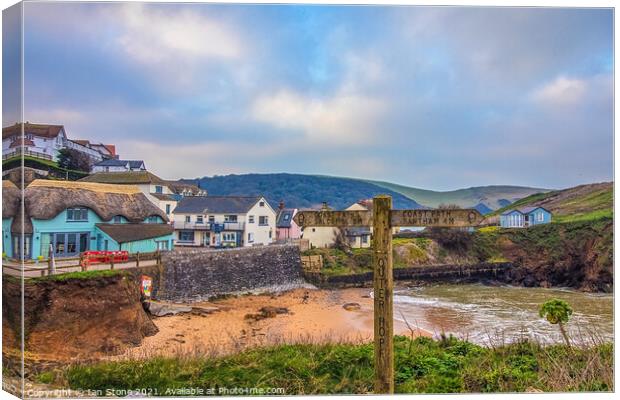 Hope Cove village  Canvas Print by Ian Stone