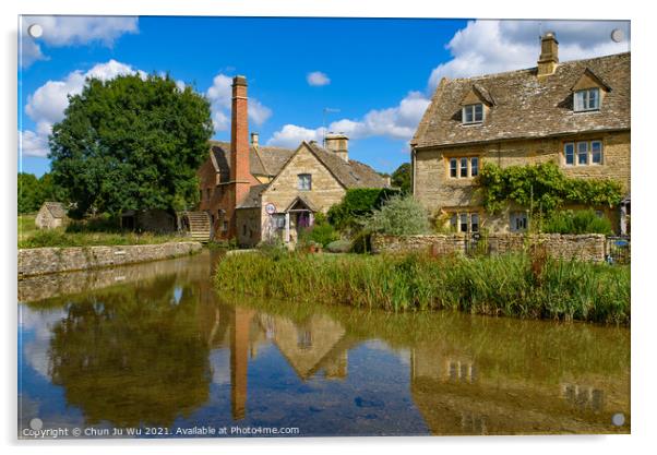 Old water mill in Lower Slaughter, a village in Cotswolds area, England, UK Acrylic by Chun Ju Wu