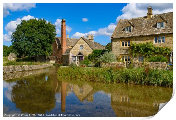 Old water mill in Lower Slaughter, a village in Cotswolds area, England, UK Print by Chun Ju Wu
