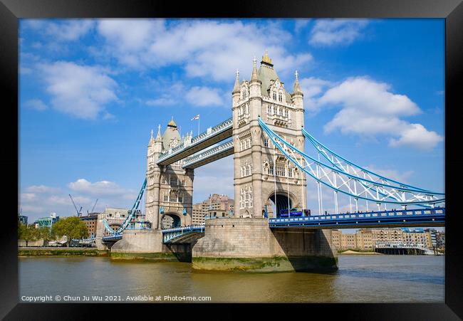 Tower Bridge crossing the River Thames in London, United Kingdom Framed Print by Chun Ju Wu
