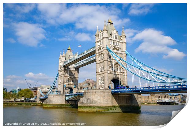 Tower Bridge crossing the River Thames in London, United Kingdom Print by Chun Ju Wu