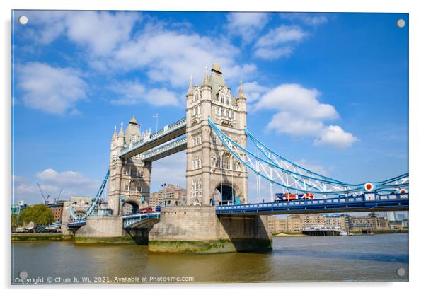 Tower Bridge crossing the River Thames in London, United Kingdom Acrylic by Chun Ju Wu