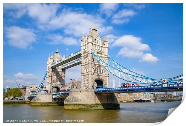 Tower Bridge crossing the River Thames in London, United Kingdom Print by Chun Ju Wu