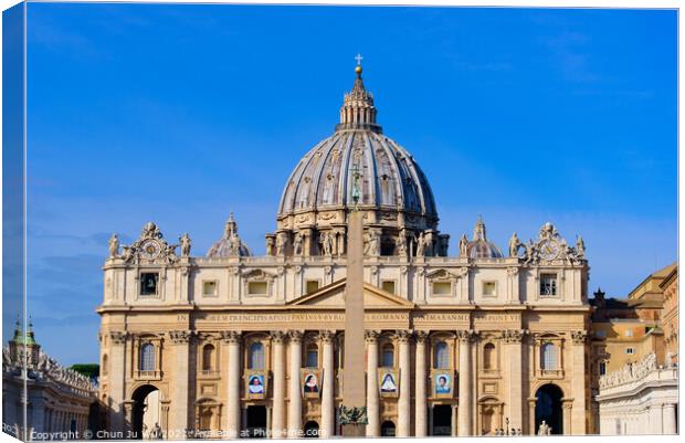 St. Peter's Basilica in Vatican City, the largest church in the world Canvas Print by Chun Ju Wu
