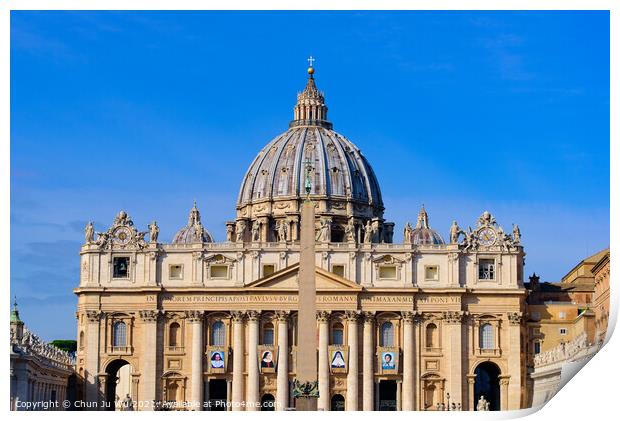 St. Peter's Basilica in Vatican City, the largest church in the world Print by Chun Ju Wu