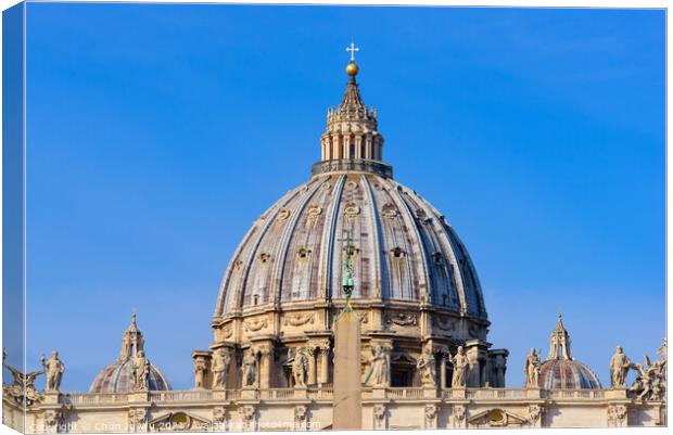 The dome of St. Peter's Basilica in Vatican City, the largest church in the world Canvas Print by Chun Ju Wu