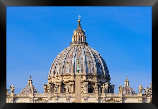 The dome of St. Peter's Basilica in Vatican City, the largest church in the world Framed Print by Chun Ju Wu