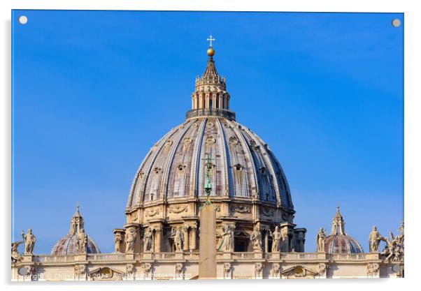 The dome of St. Peter's Basilica in Vatican City, the largest church in the world Acrylic by Chun Ju Wu