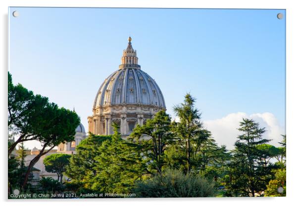 The dome of St. Peter's Basilica in Vatican City, the largest church in the world Acrylic by Chun Ju Wu