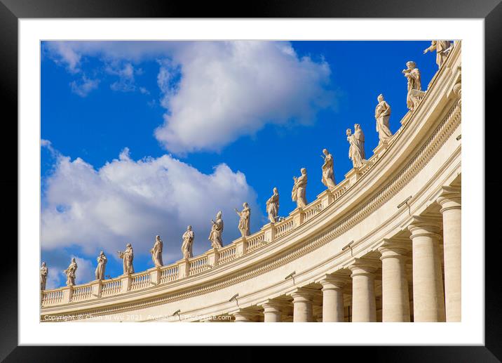 Colonnades at St. Peter's Square in Vatican City Framed Mounted Print by Chun Ju Wu