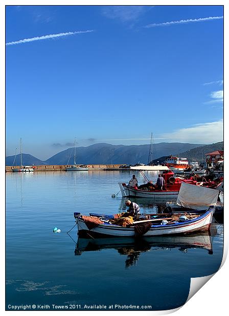 Fishing boats Sami, Kefalonia, Canvases & Prints Print by Keith Towers Canvases & Prints